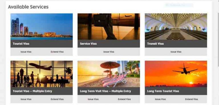 UAE visit visa application